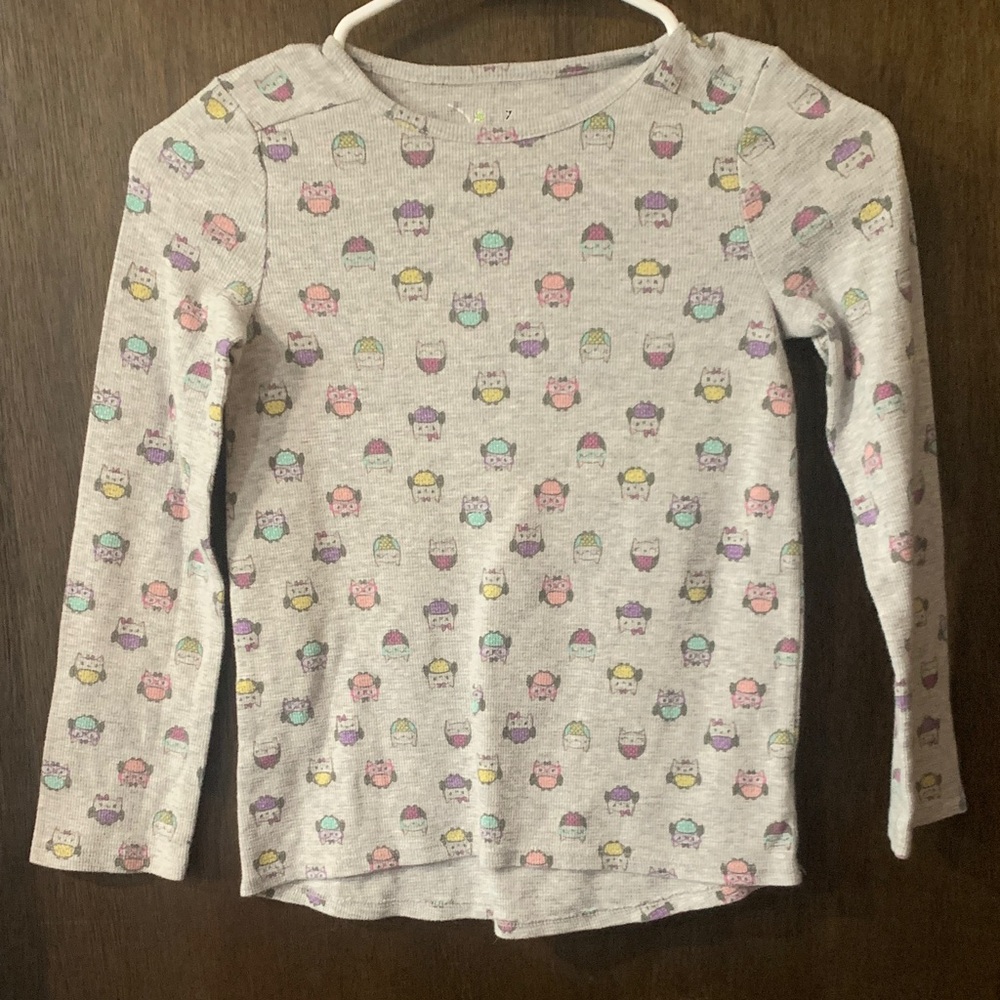 *3/$10* Jumping Beans Multicolor Owl Print Long Sleeve Thermal Tee